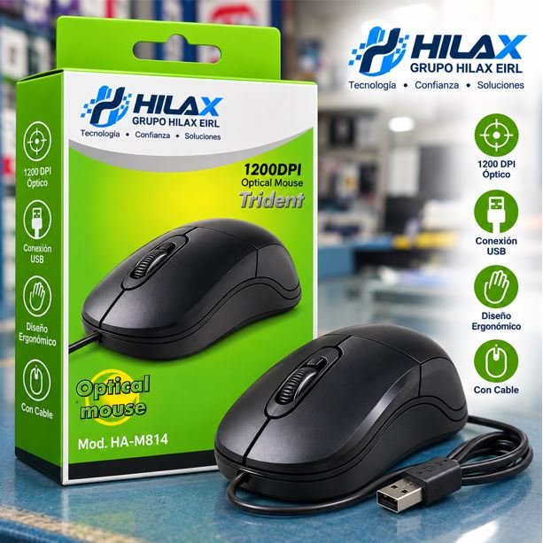 MOUSE HALION HA-M814 USB NEGRO