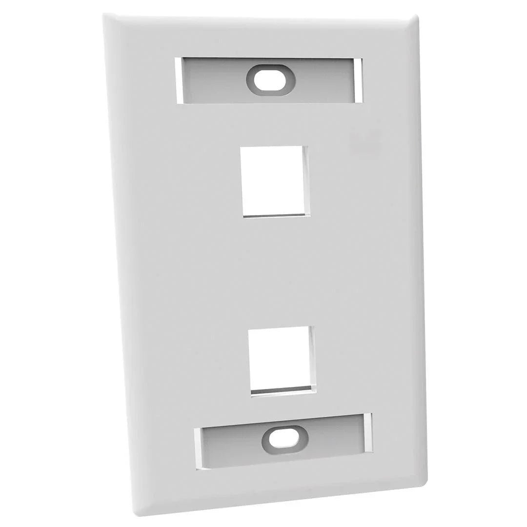 PLACA PARED FACEPLATE 2 PUERTOS RJ45 SATRA