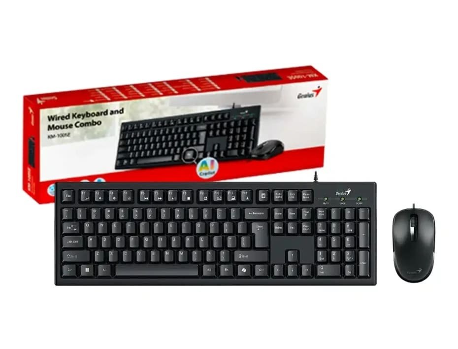 TECLADO GENIUS + MOUSE KM-100SE AI COPILOT USB SP BLACK