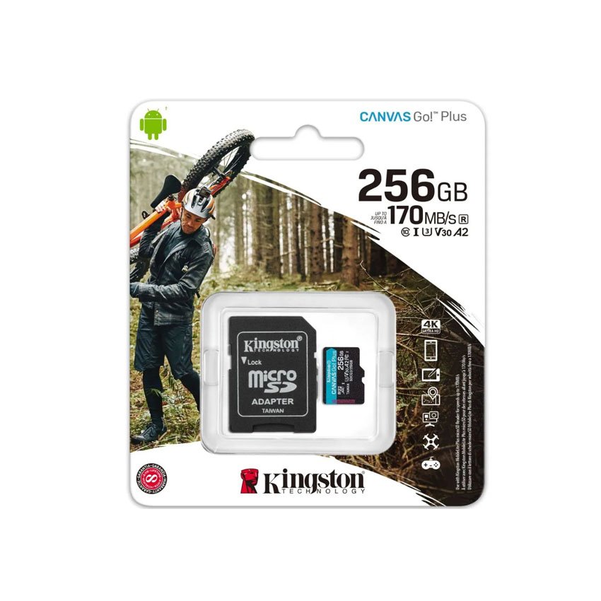 MICRO SD 256GB KINGSTON CANVAS GO PLUS 170MB/S