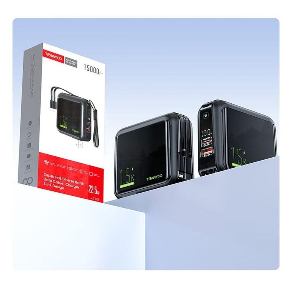 POWER BANK TRANYOO T-K20 15000 MAH 22.5W MULTICOLOR