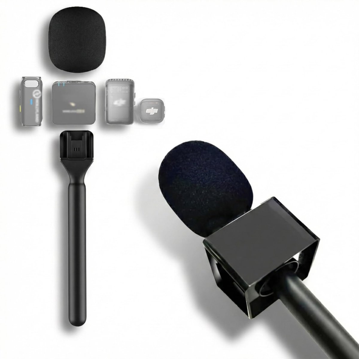 SOPORTE DE MANO PARA MICROFONO SOLAPERO INALÁMBRICO / STREAM ENTREVISTA