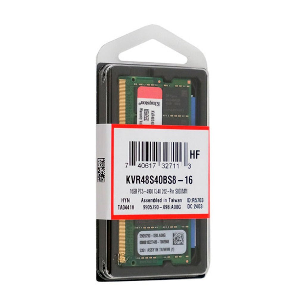 MEMORIA RAM SODIMM KINGSTON 16GB DDR5-4800 MHZ, KVR48S40BS8-16