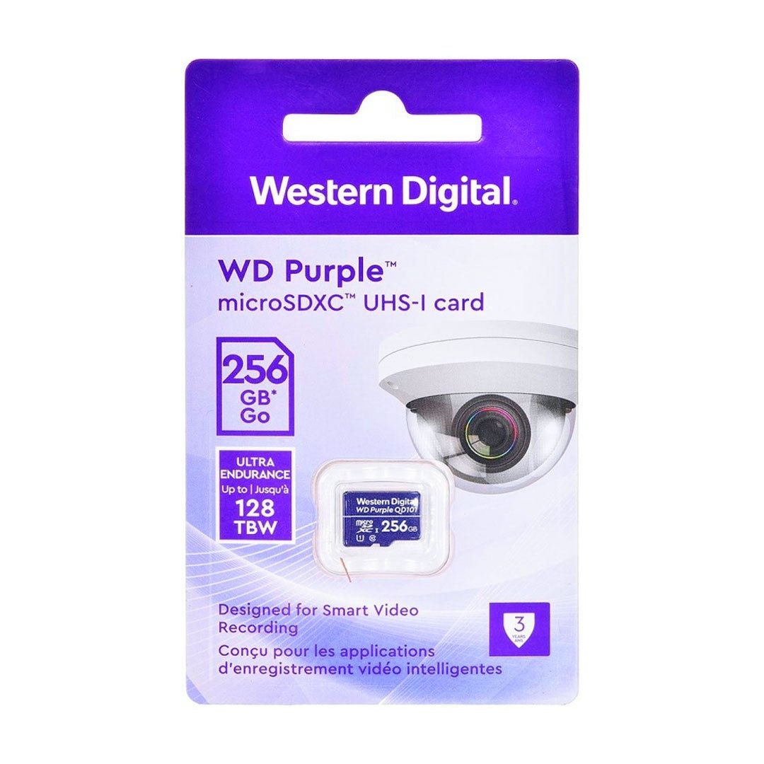 MEMORIA MICRO SD 256GB WESTER DIGITAL PURPLE SC QD101, CCTV