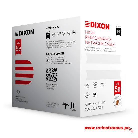 CABLE UTP DIXON 7060 CAT 5E GRIS 4PX25AWG NEGRO